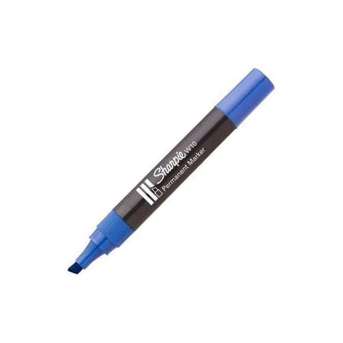 Sharpie Marcador Permanente W10 Punta Biselada Azul Caja 12 Ud Sharpie Marcador Permanente W10 Punta Biselada Azul Caja 12 Ud