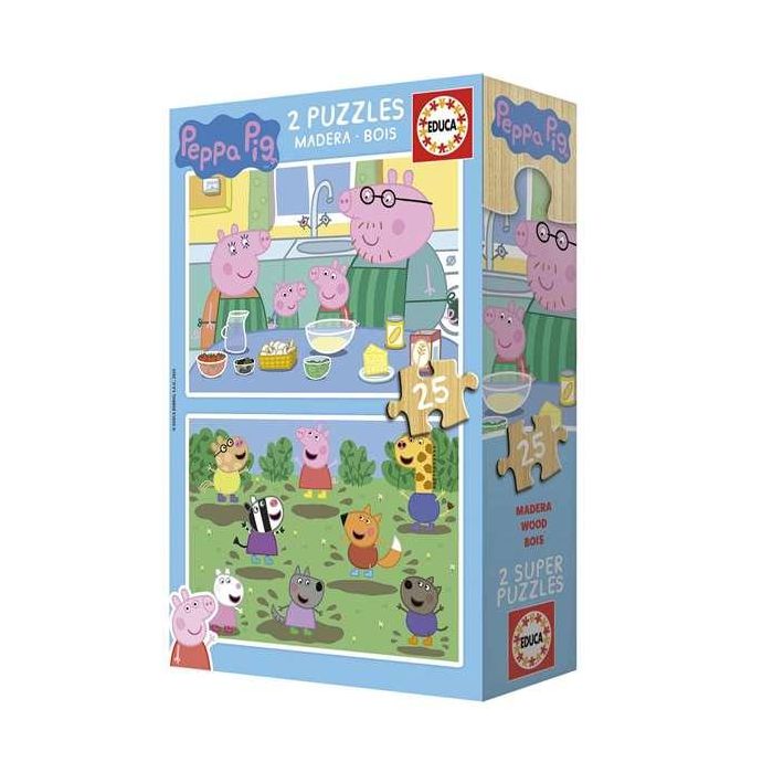 Puzzle de madera 2x25 piezas peppa pig 5 Puzzle de madera 2x25 piezas peppa pig 5