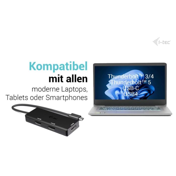 Hub USB i-Tec C31TRIPLE4KHDMIPD Negro 5