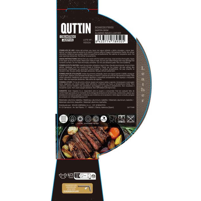 Sarten 28Cm Aluminio Inducc.Leather Quttin (6 Unidades) 7