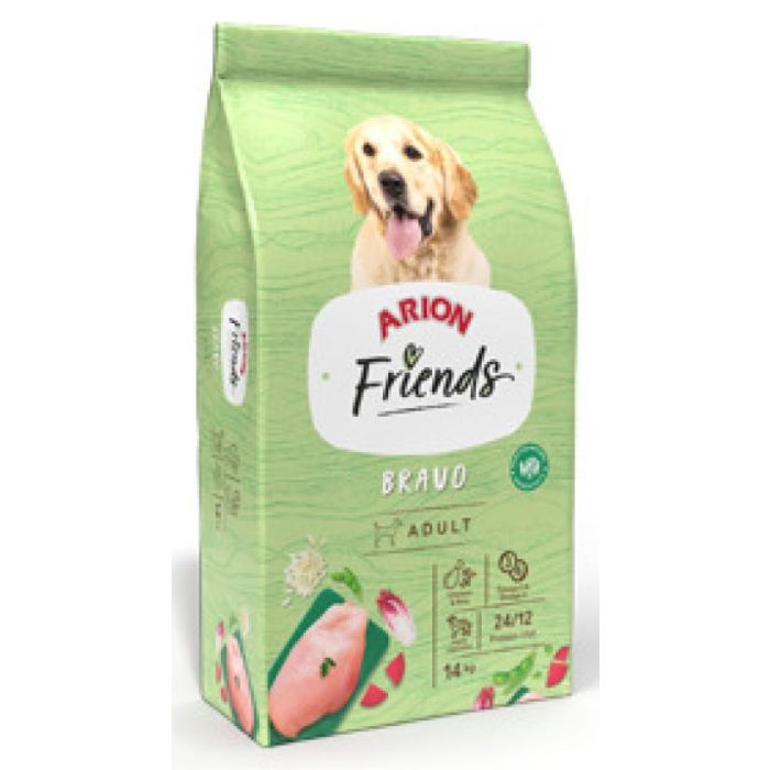 Arion Friends Perro Bravo - Alimento completo para perros adultos, 14 kg