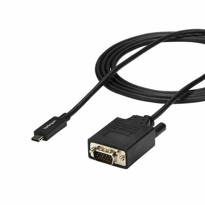 Cable USB C a VGA Startech CDP2VGAMM2MB         (2 m) Negro 2