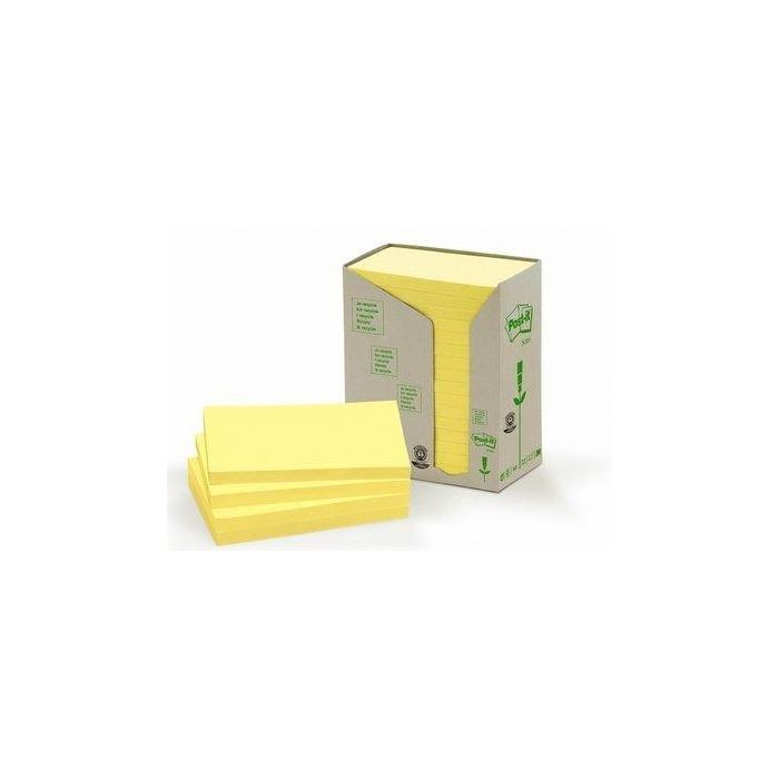 Taco Notas Post-It Reciclados Amarillos 655/1T Torre 16 Blocs 100 Hjs (Set de 10)