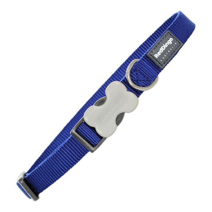 Red Dingo Collar Perro Liso Azul Marino Nylon 20mm x 31-47cm Ajustable Duradero y Cómodo