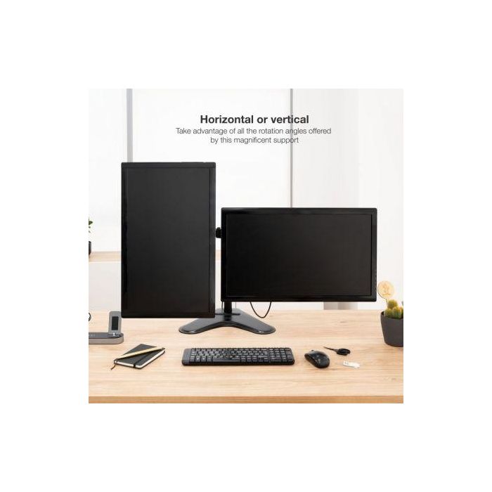 TooQ DB1702TN-B Soporte Sobremesa para 2 Monitores 17-32" VESA 75x75 100x100 hasta 9kg por Brazo Giratorio Inclinable Negro 4