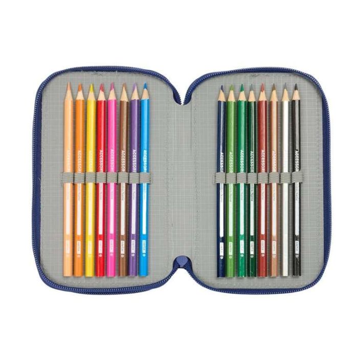 Plumier Triple F.C. Barcelona Azul marino 12,5 x 19,5 x 5,5 cm 37 Piezas 3