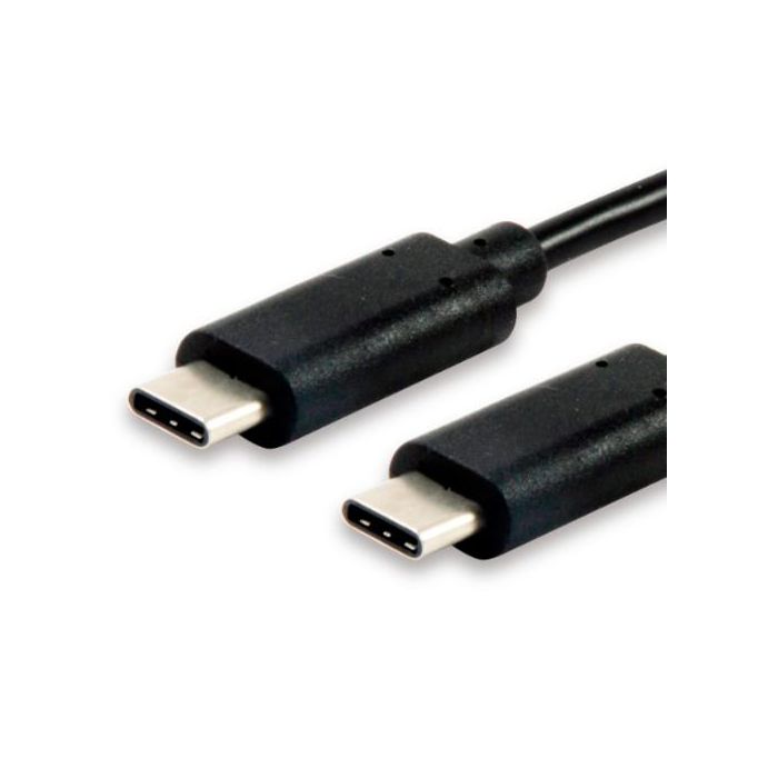 Equip Cable USB Tipo C Macho a Tipo C Macho 1M, Reversible, PVC, Certificado, Niquelado, AWG 30, Negro