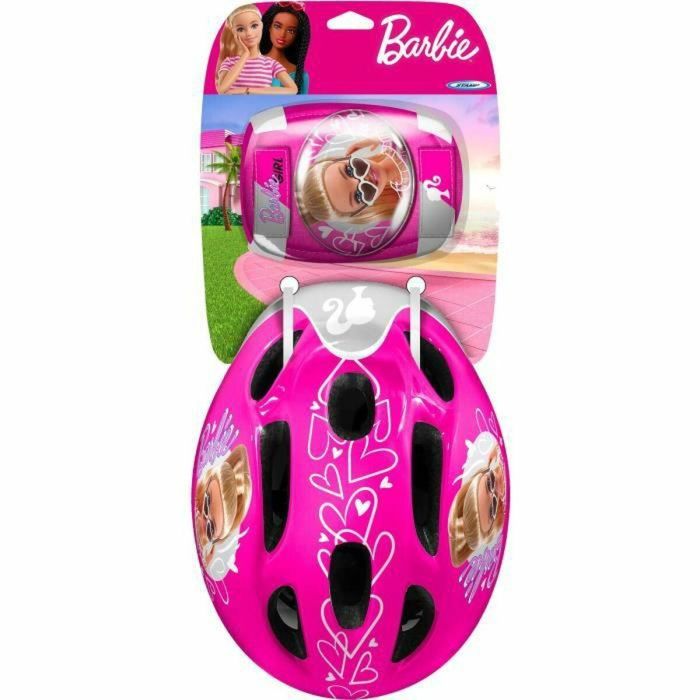 Stamp Casco Multi-deporte Barbie para Bicicleta Patines Scooter Monopatín con Coderas Rodilleras. Ajuste Rueda 50-56cm, EPS 1