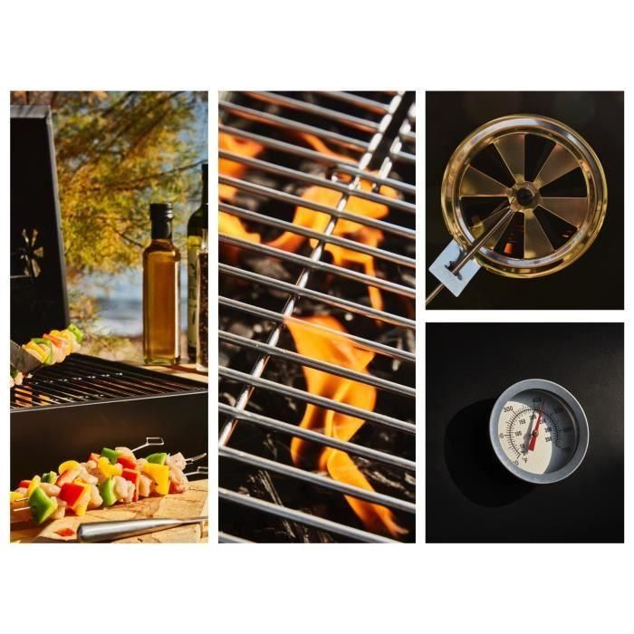 FAVEX MIKE Barbacoa de Carbón con Superficie 71x35cm y Estantes de Madera FSC 3 FAVEX MIKE Barbacoa de Carbón con Superficie 71x35cm y Estantes de Madera FSC 3