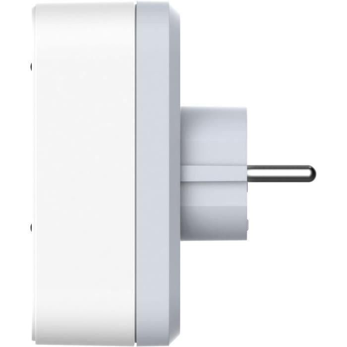 Biplite - QUARX - 2P 16A - Blanco y gris claro, conforme a NF 2 Biplite - QUARX - 2P 16A - Blanco y gris claro, conforme a NF 2