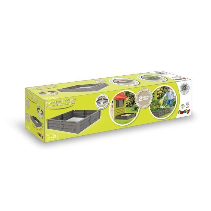 Smoby Bac Square Garden 2 en 1: Patch de vegetales de arena y cuadrado - 76x76cm - Tarpaulina fundada suministrada Smoby Bac Square Garden 2 en 1: Patch de vegetales de arena y cuadrado - 76x76cm - Tarpaulina fundada suministrada