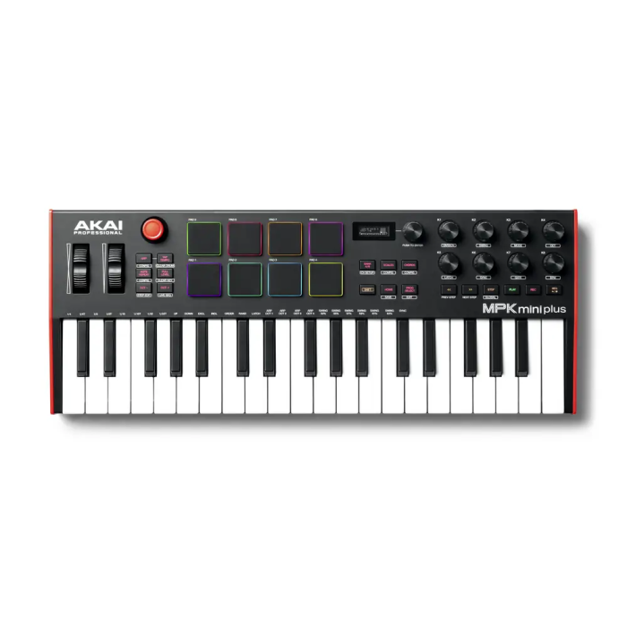 AKAI PRO MPK Mini Plus Controlador USB 37 Teclas Sensibles con Pads MPC, Pantalla OLED y Software Incluido 0