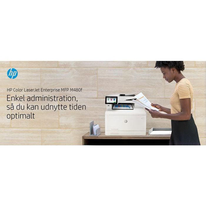 HP Color LaserJet Enterprise M480f - Impresora Multifunción Láser Color con Escáner, Fax, 27 ppm, Duplex, Pantalla Táctil 4.3", 2 GB RAM, HP Sure Start 43