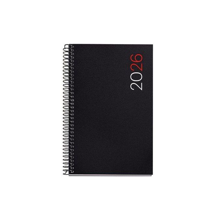 Agenda Anual (2026) Catalan Miquelrius Basic City Espiral Tapa Pp Activa 117X182 D/P Negre