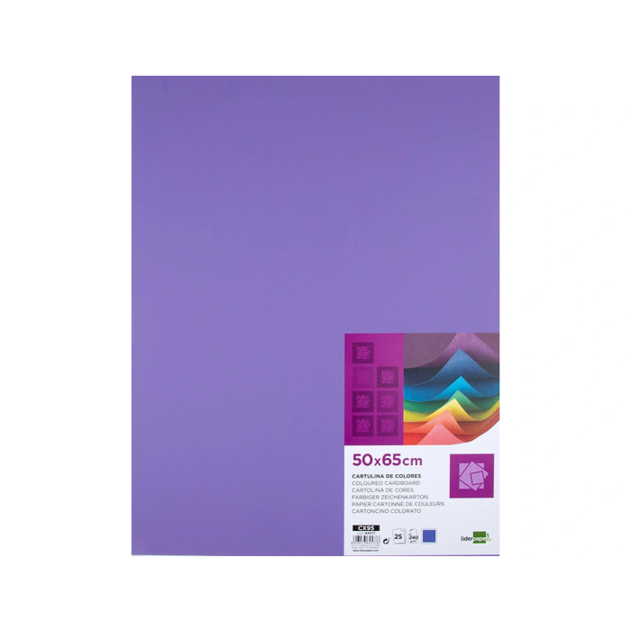 Liderpapel Cartulina 50x65 cm 240g/m2 Púrpura Paquete 25 Hojas 1