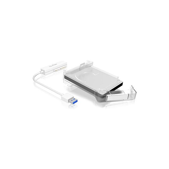 ICY BOX IB-AC703-U3 Carcasa para disco duro/SSD de 2.5" SATA a USB-A 3.0 con cable integrado y compatible con UASP 1
