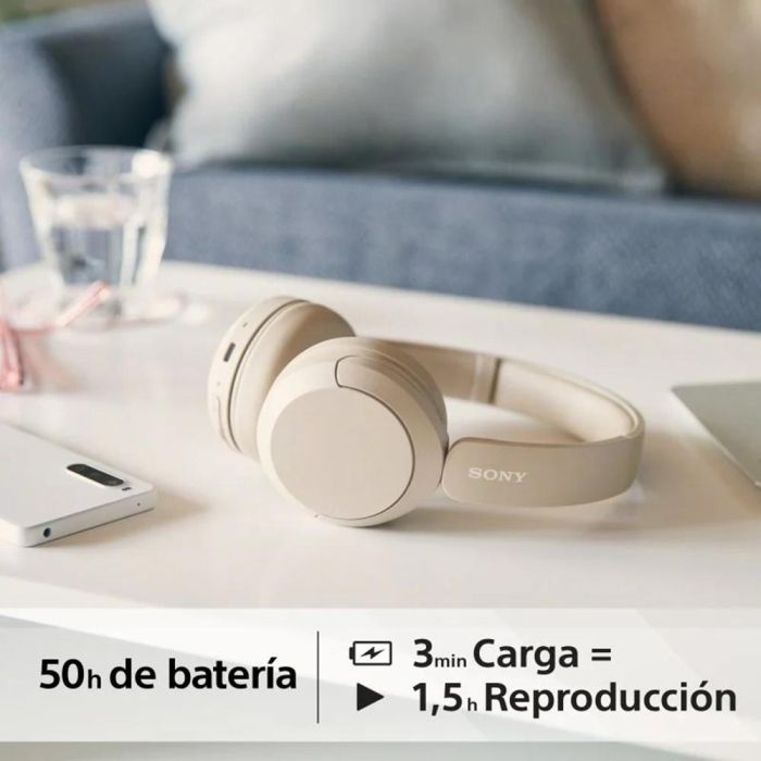 Sony WH-CH520 WHCH520C.CE7 Auriculares Inalámbricos Bluetooth Beige con Micrófono, 50h Batería, DSEE 5