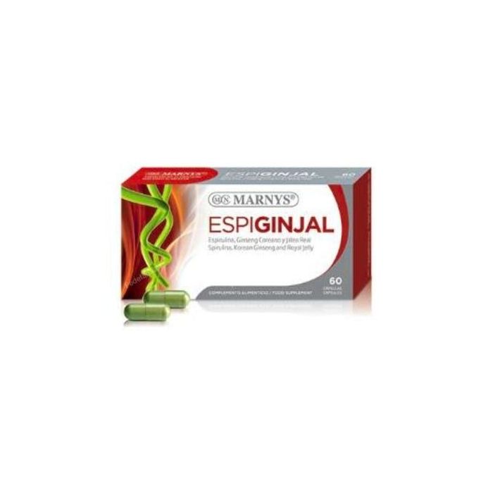 MARNYS Espirulina, Ginseng Coreano y Jalea Real 60 Cápsulas Blister - Soporte Nutricional