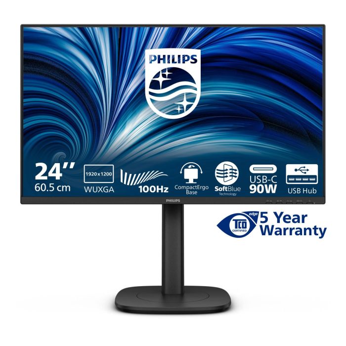 Philips 24B2U3301D Monitor 24" Full HD 1920x1080 120 Hz IPS con HDMI 1.4, DP 1.4, USB-C 90W, Pantalla Antirreflectante para Negocios, Negro 6
