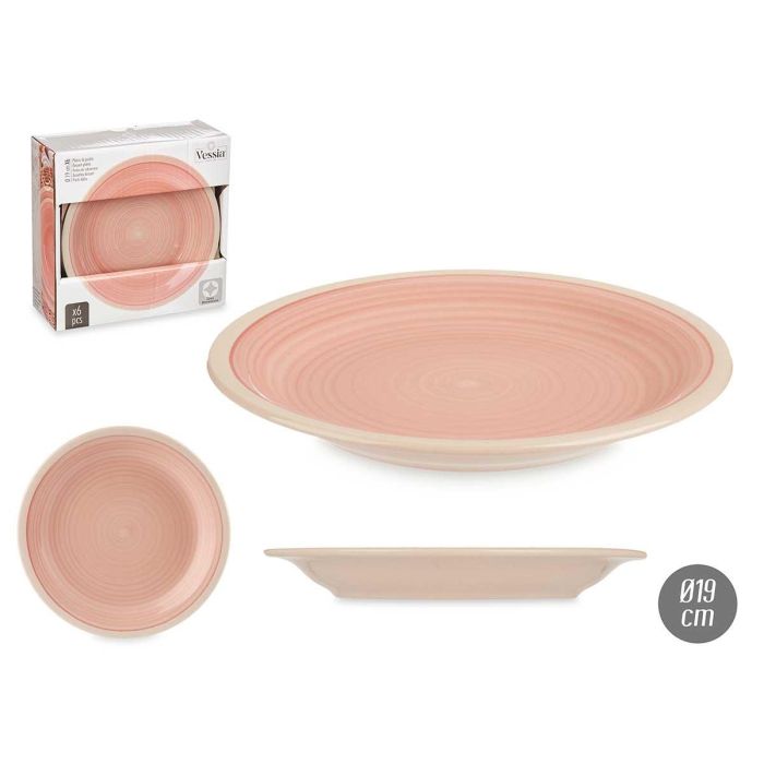 Plato Postre Gres Rosa Borde 19Cm Vessia (36 Unidades) Plato Postre Gres Rosa Borde 19Cm Vessia (36 Unidades)
