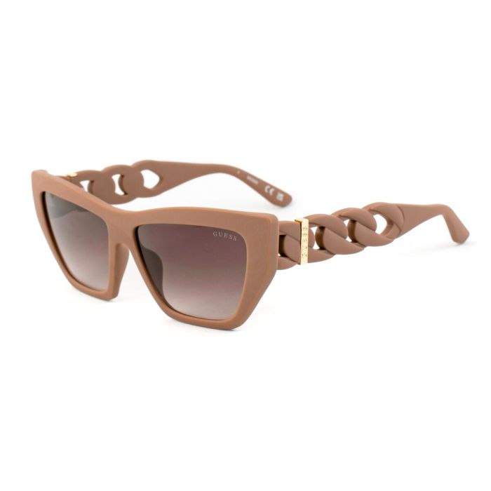 Guess Gafas GU00111 58F Gafas de Sol Cat-Eye para Mujer - Beige Mate, Lentes Marrón Degradado, 56 mm 2