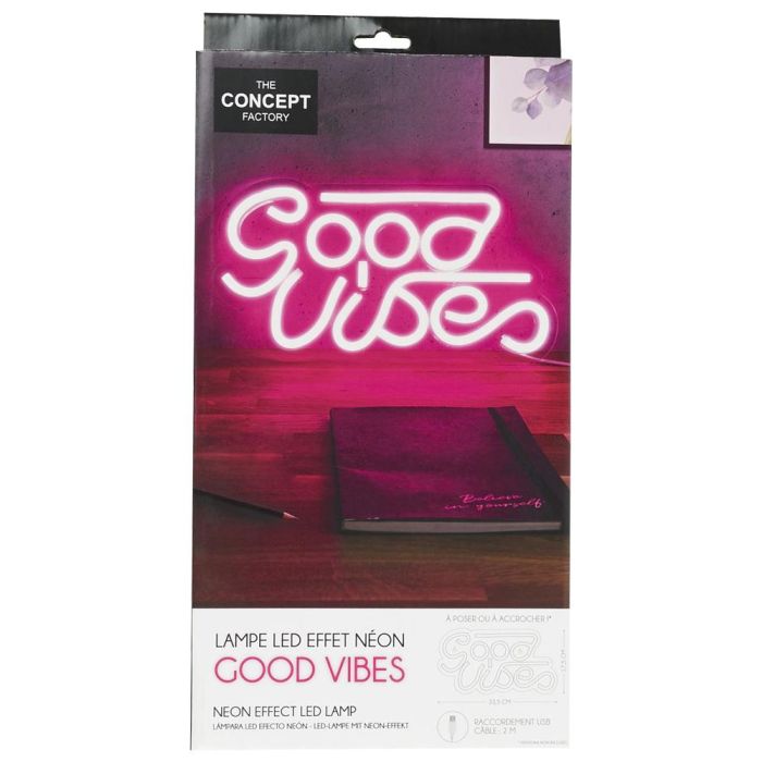 Home Deco Factory Deco Neón Led Usb "Good Vibes" Lámpara 170 Leds Luz Blanca Cálida 2 Metros Cable 1 Home Deco Factory Deco Neón Led Usb "Good Vibes" Lámpara 170 Leds Luz Blanca Cálida 2 Metros Cable 1