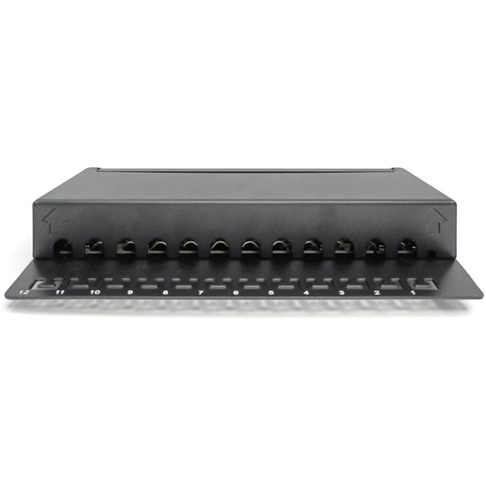 Digitus Patchpanel de Conexión CAT 6A Apantallado, 12 Puertos, 1U, 10 Gigabit Ethernet, RJ-45, Negro 1