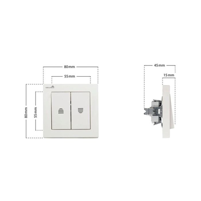 Schellenberg Interruptor para enrolladores 2 botones 23005 para motores tubulares standard y plus, incluye marco 1