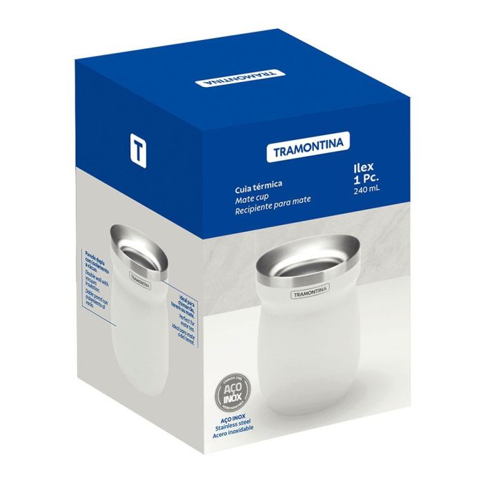 Recipiente para mate de acero inoxidable blanco 240 ml 1 Recipiente para mate de acero inoxidable blanco 240 ml 1