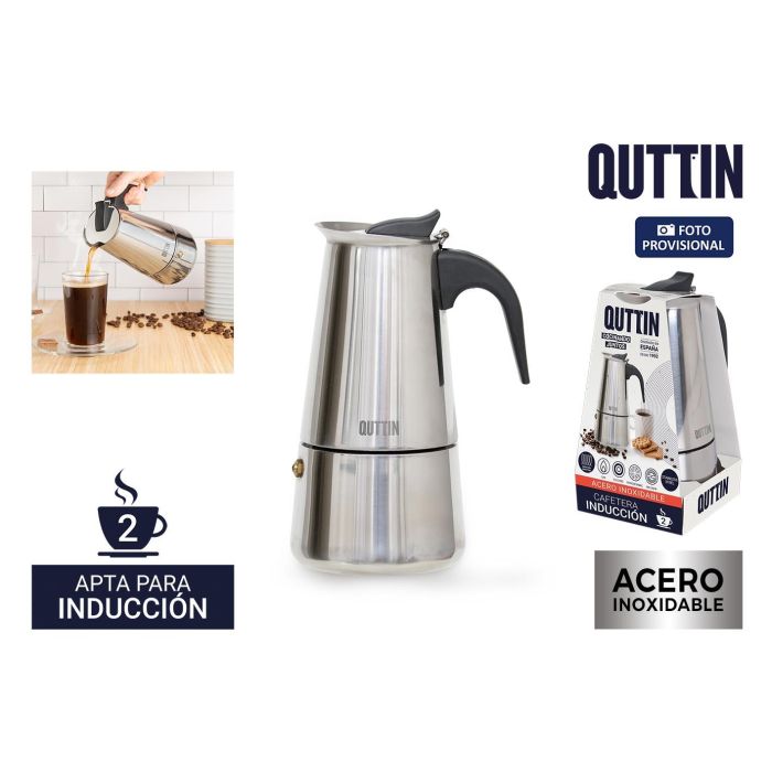 Cafetera 2 Servicios Inducción Inox Quttin - Inde (6 Unidades) Cafetera 2 Servicios Inducción Inox Quttin - Inde (6 Unidades)