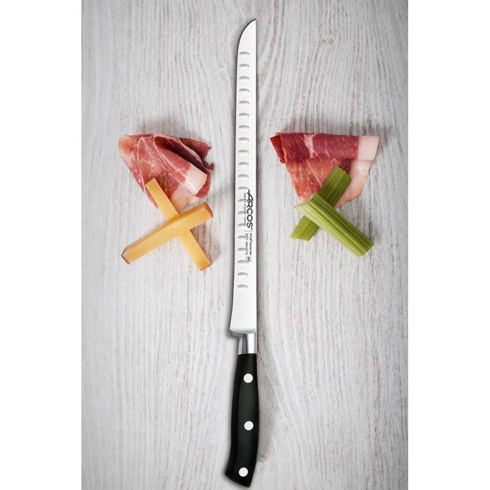 Arcos Cuchillo Jamonero Flexible Serie Riviera 250 mm Hoja Forjada Acero Nitrum Alveolos Mango Polioximetileno Bactiproof Silver 7 Arcos Cuchillo Jamonero Flexible Serie Riviera 250 mm Hoja Forjada Acero Nitrum Alveolos Mango Polioximetileno Bactiproof Silver 7