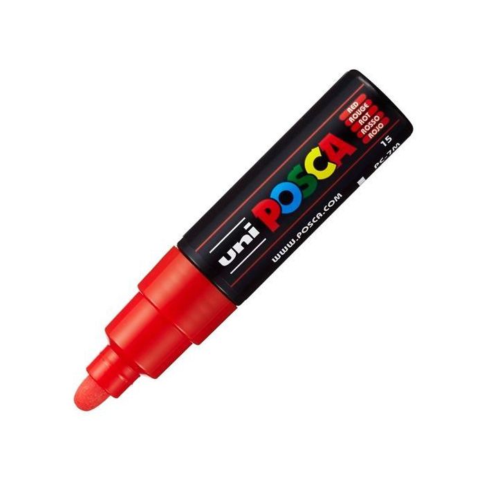 Posca Marcador Pc-7M No Permanente Punta Forma De Bala 4,5-5,5 mm Rojo Posca Marcador Pc-7M No Permanente Punta Forma De Bala 4,5-5,5 mm Rojo