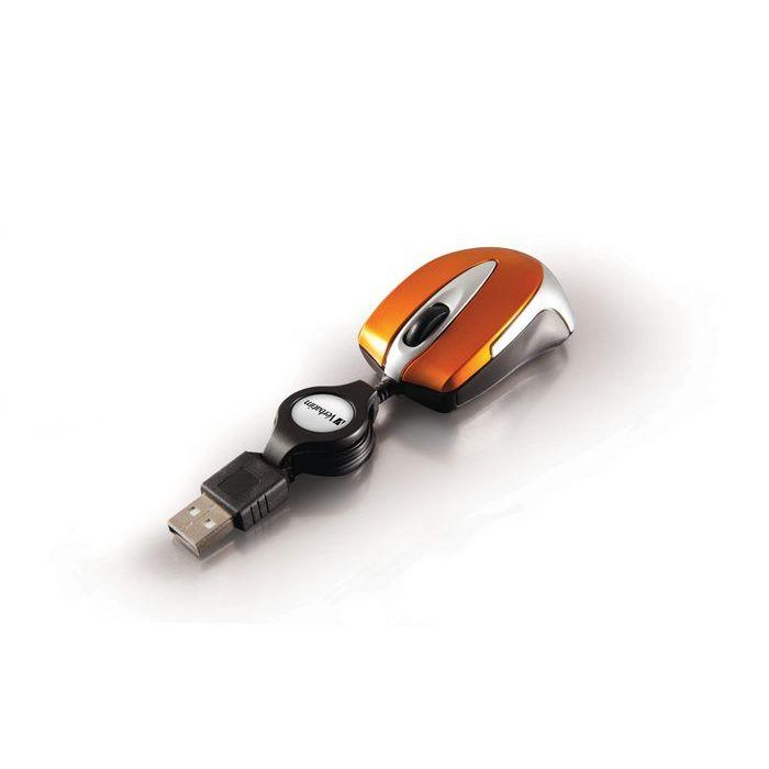 Verbatim Go Mini Ratón Óptico de Viaje USB Retráctil, 1000 dpi, Color Naranja, Ultraligero (44g), Ambidiestro, Ideal para Bolsillos o Portátiles 1