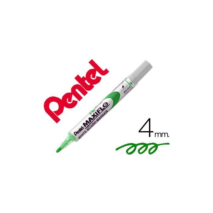 Rotulador Maxiflo Pentel Para Pizarra Blanca Color Verde 12 unidades