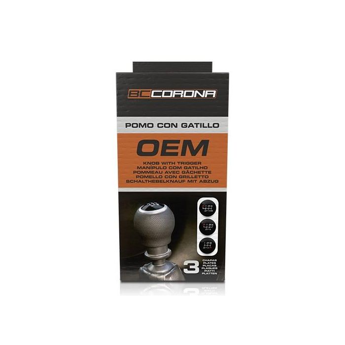 Pomo de la Palanca de Cambio BC Corona POM30165 Piel Con Gatillo Negro (27 mm) 4 Pomo de la Palanca de Cambio BC Corona POM30165 Piel Con Gatillo Negro (27 mm) 4