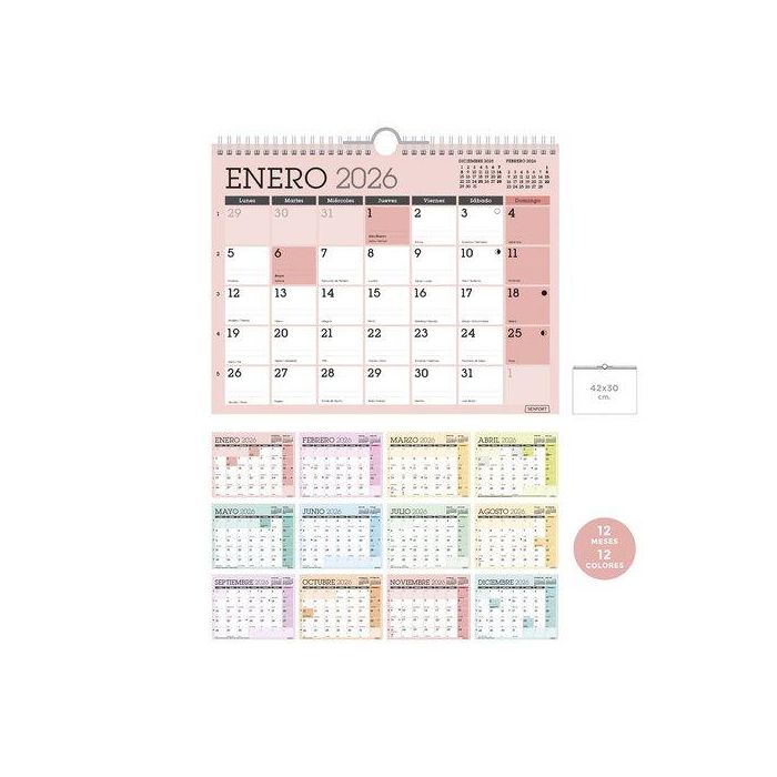 Calendario (2026) Senfort Pared Classic Mensual Para Escribir 420X300