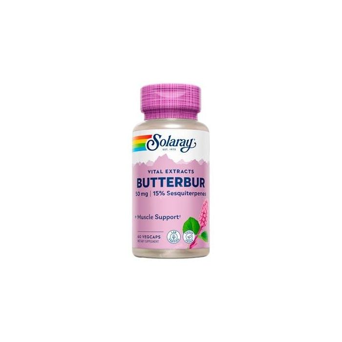 SOLARAY Butterbur (Petasita) 50mg. 60 Cápsulas Vegetales Sin Alcaloides - Apto Veganos