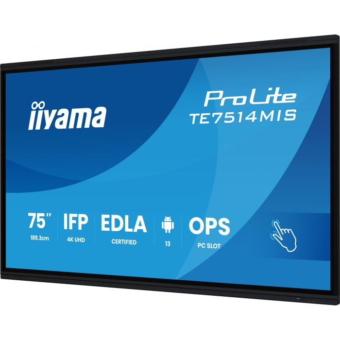 iiyama ProLite TE7514MIS-B2AG Pantalla 75" 4K UHD VA Táctil 189,3cm 3840x2160 8ms 60Hz Negro 9