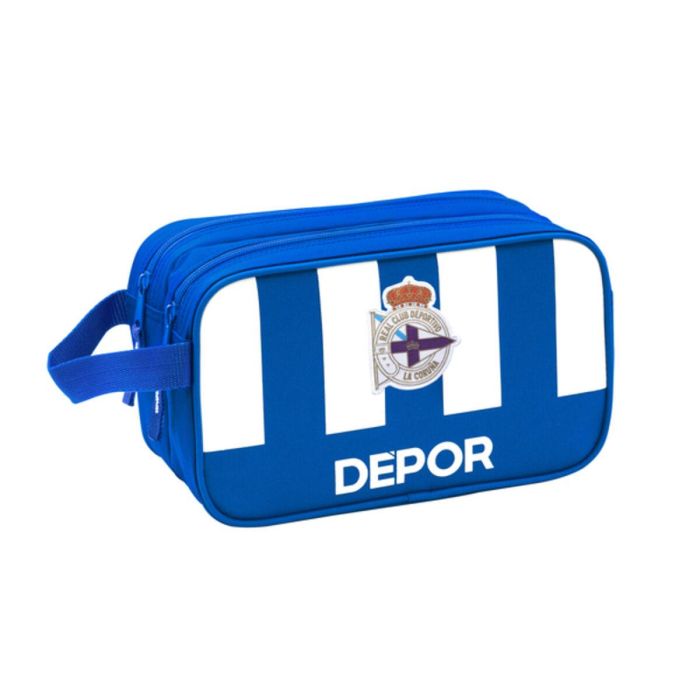 Neceser Escolar R. C. Deportivo de La Coruña Azul Blanco 26 x 15 x 12.5 cm