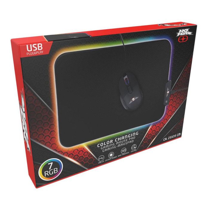 Alfombrilla gaming luz rgb no fear 1