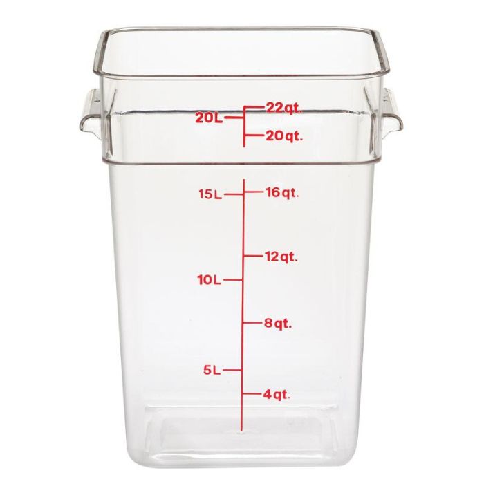 CAMBRO - 22SFSCW-135 - Recipiente cuadrado 20,8 L - 25,6 x 31 x 40 cm - Transparente (Tapa no incluida)
