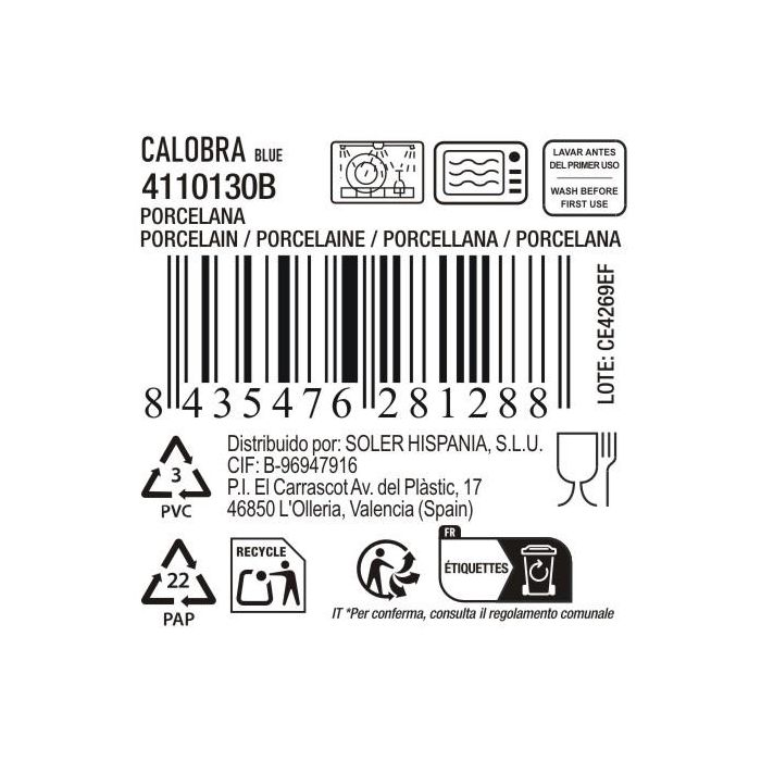 Taza Prb 350 cc "Calobra" Azul - Inde (36 Unidades) 4 Taza Prb 350 cc "Calobra" Azul - Inde (36 Unidades) 4