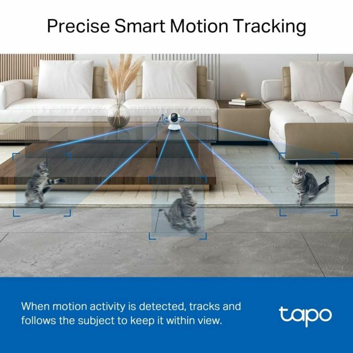 Tp - link Tapo TC72 Cámara Seguridad WiFi 360° 2K, Visión Nocturna, Detección IA, Alarma Luz/Sonido, Control Voz 8