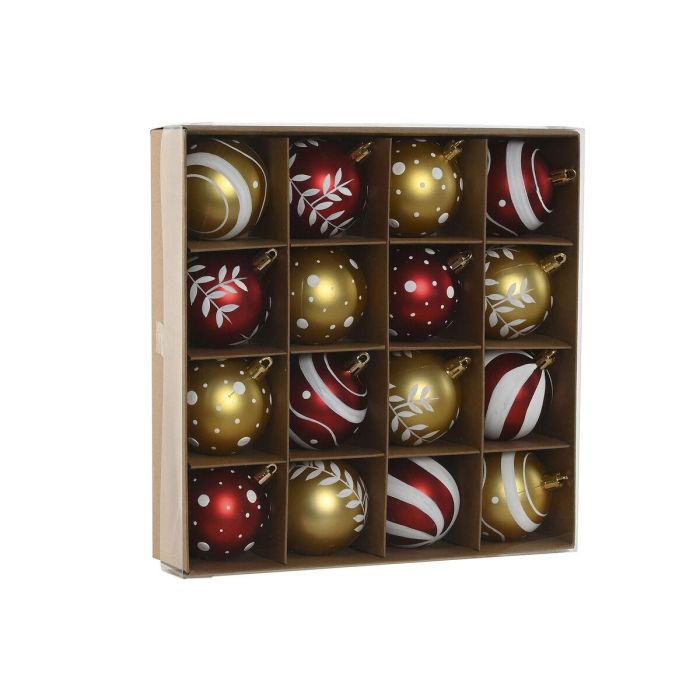 Bolas de Navidad Home ESPRIT Rojo Dorado PVC 25 x 6 x 25 cm (16 Piezas) 0 Bolas de Navidad Home ESPRIT Rojo Dorado PVC 25 x 6 x 25 cm (16 Piezas) 0