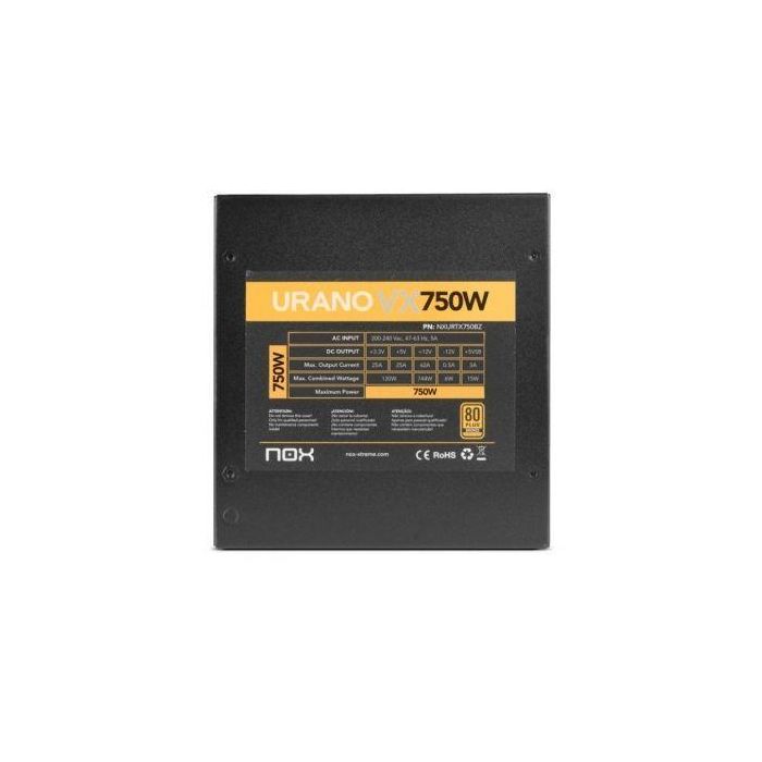 Nox NXURVX750BZ Fuente de Alimentación Urano VX 750W 80 Plus Bronze Ventilador 140mm ATX PFC Activo Cables Planos 3 Nox NXURVX750BZ Fuente de Alimentación Urano VX 750W 80 Plus Bronze Ventilador 140mm ATX PFC Activo Cables Planos 3