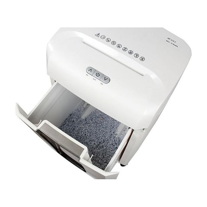 Olympia MC 615.2 - Trituradora de Papel de Microcorte (P-5), 15 Hojas, 30 L, 65 dB, Color Blanco