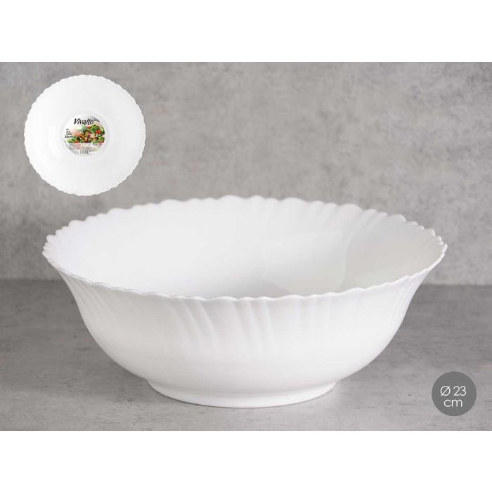 Vivalto Bol Opal Clásico Redondo, Vidrio Opal Blanco, 23 cm (24 Unidades) Vivalto Bol Opal Clásico Redondo, Vidrio Opal Blanco, 23 cm (24 Unidades)