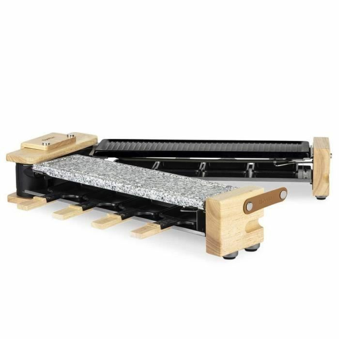 H.Koenig WOD360 Raclette 3 en 1 Piedra Natural y Grill para 8 Personas - 1400W - Superficie 41.5x21.2cm - Base Giratoria 180° 3