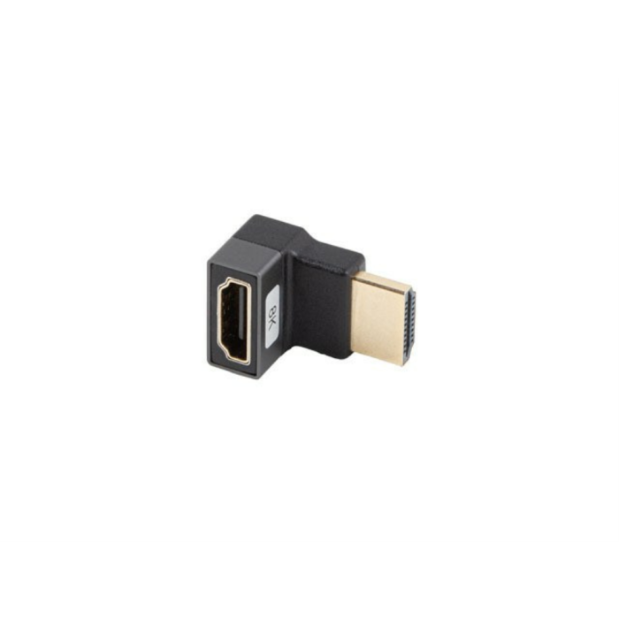 Lanberg Adaptador HDMI 8K Macho-Hembra Ángulo, Conectores Chapados en Oro, Soporte HDR, HDMI 2.1, 48 Gbit/s 3