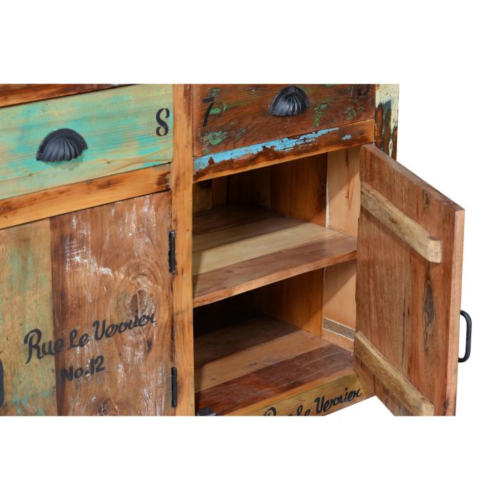 GINER Y COLOMER Aparador Madera Reciclada Multicolor 3 Cajones 3 Puertas 3